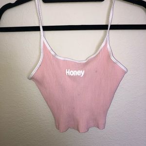 Pink honey crop top